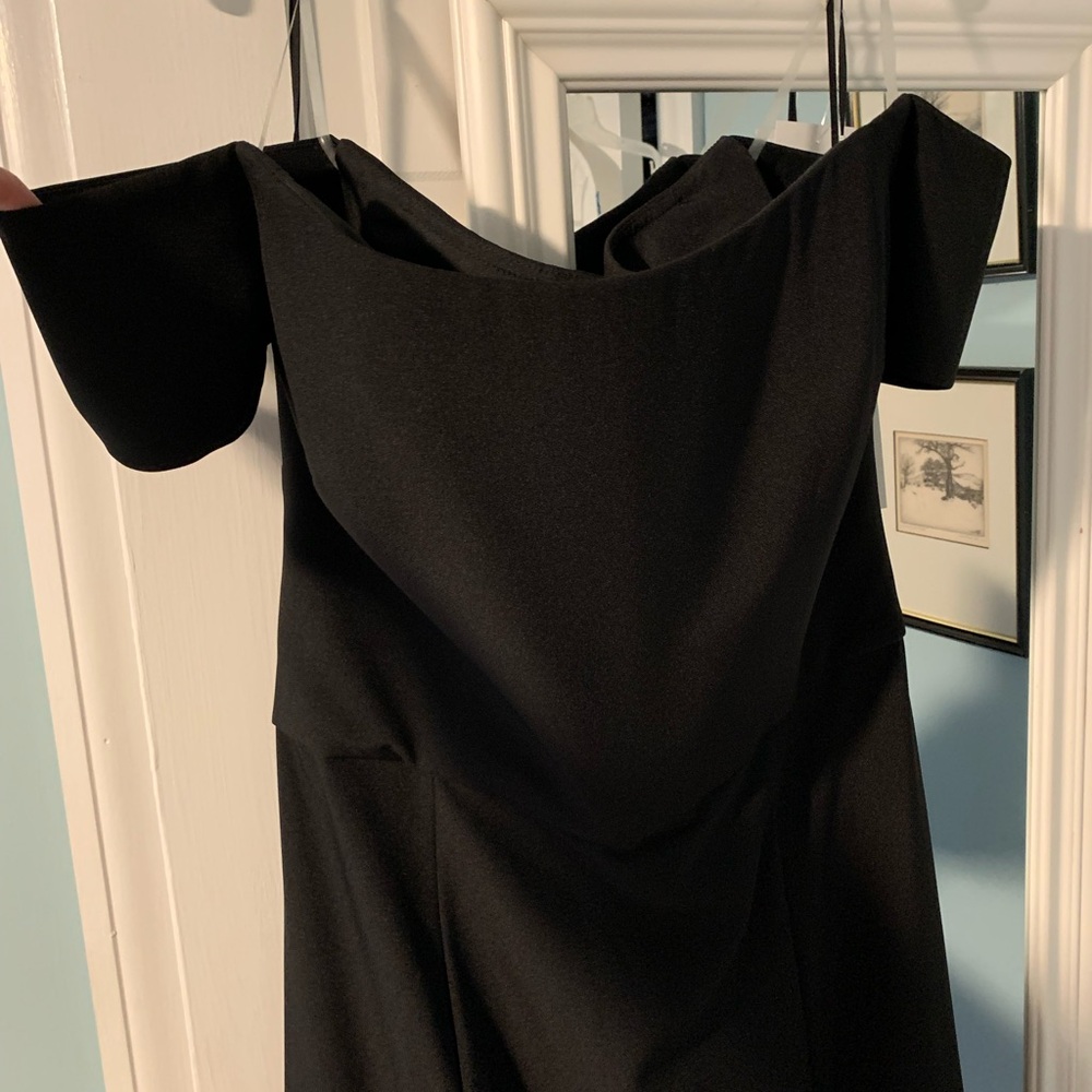 NWT Amsale bridesmaid dress, Black Crepe size 16 XL (extra length)